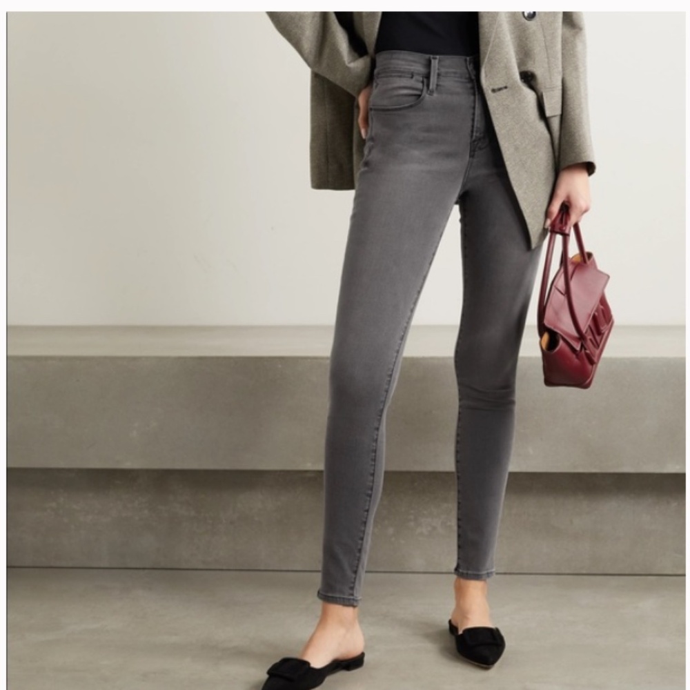 FRAME Le High Skinny Jean in Dark Grey capsule Fall basic flattering stretch 32